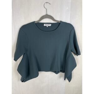 Opening Ceremony Knit Top Forest Green Short Sleeve Flared Bottom size Medium